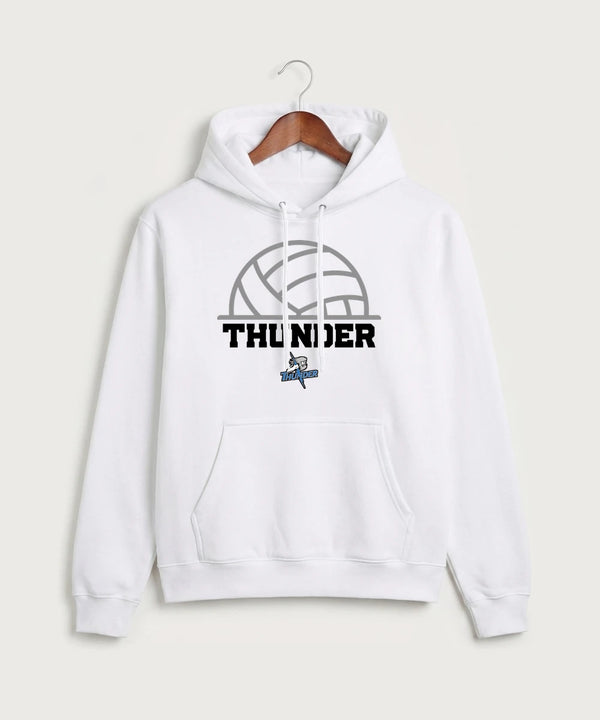 Long Prairie Grey Eagle High School Volleyball (Girls) - White Port & Co Core Fleece Pullover Hooded Sweatshirt. PC78H