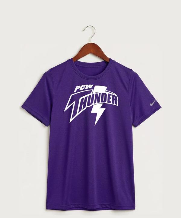 Polk County West Football (Boys) - Court Purple Nike Youth Swoosh Sleeve rLegend Tee NKDX8787