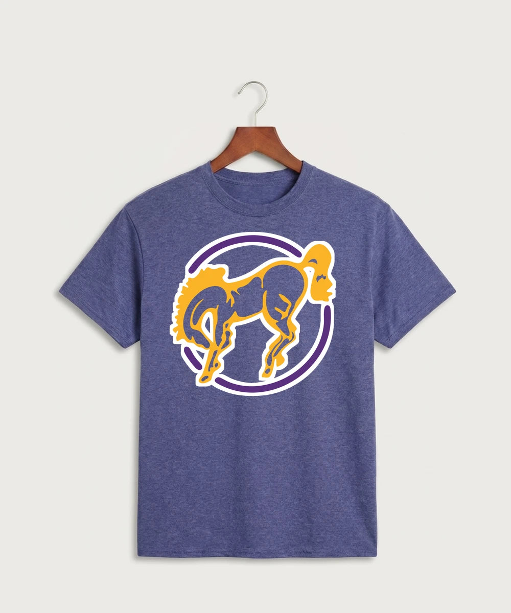 International Falls High School Football (Boys) - Heather Purple Port & Co Core Cotton Tee. PC54