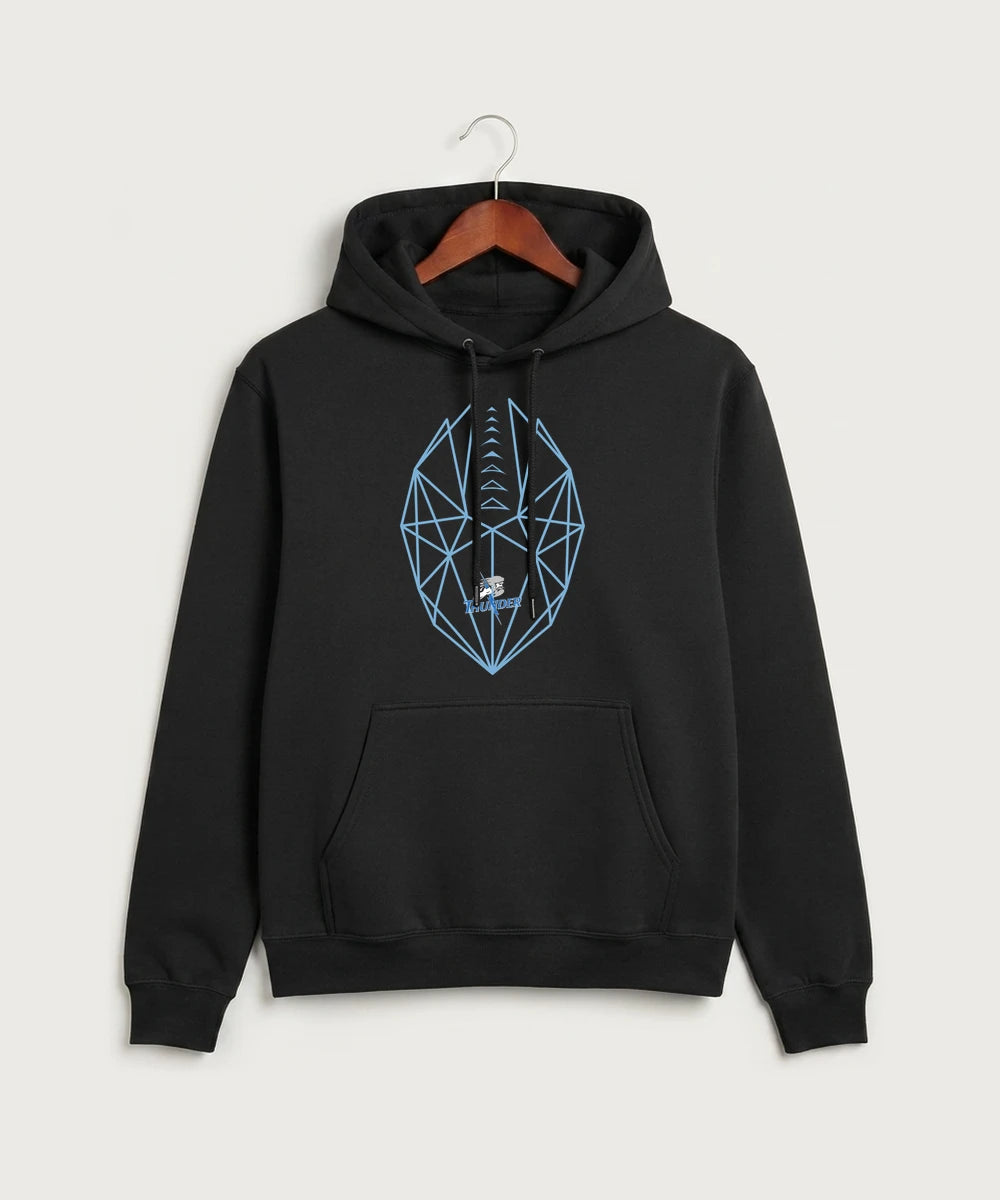 Long Prairie Grey Eagle High School Football (Boys) - Jet Black Port & Co Core Fleece Pullover Hooded Sweatshirt. PC78H