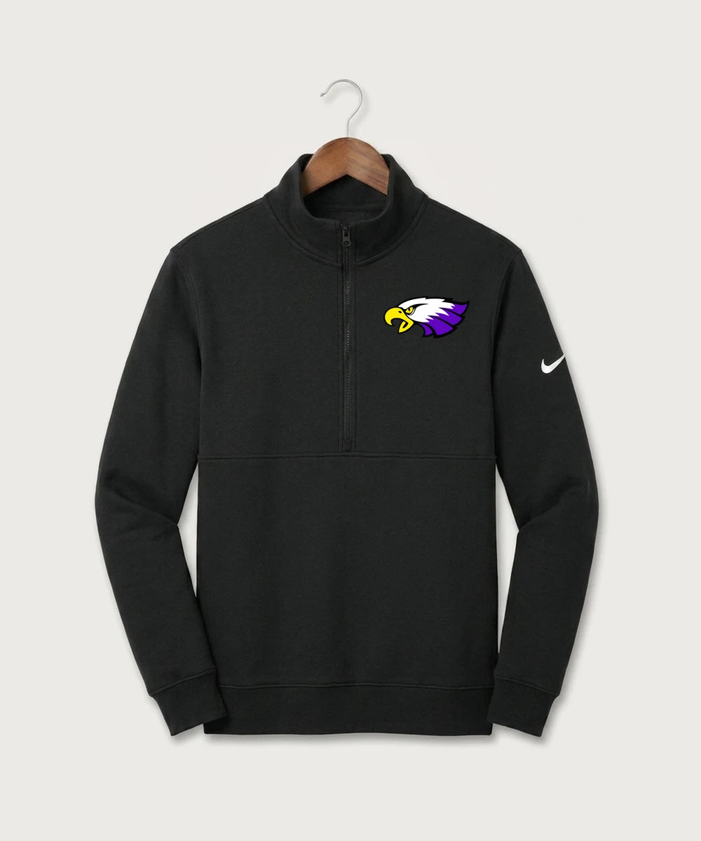 Red Wing High School Football - Black Nike Club Fleece Sleeve Swoosh 1/2-Zip NKDX6718