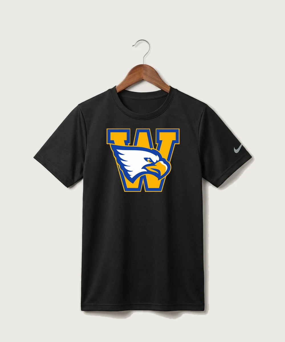 Windom Area High School Volleyball (Girls) - Black Nike Youth Swoosh Sleeve rLegend Tee NKDX8787