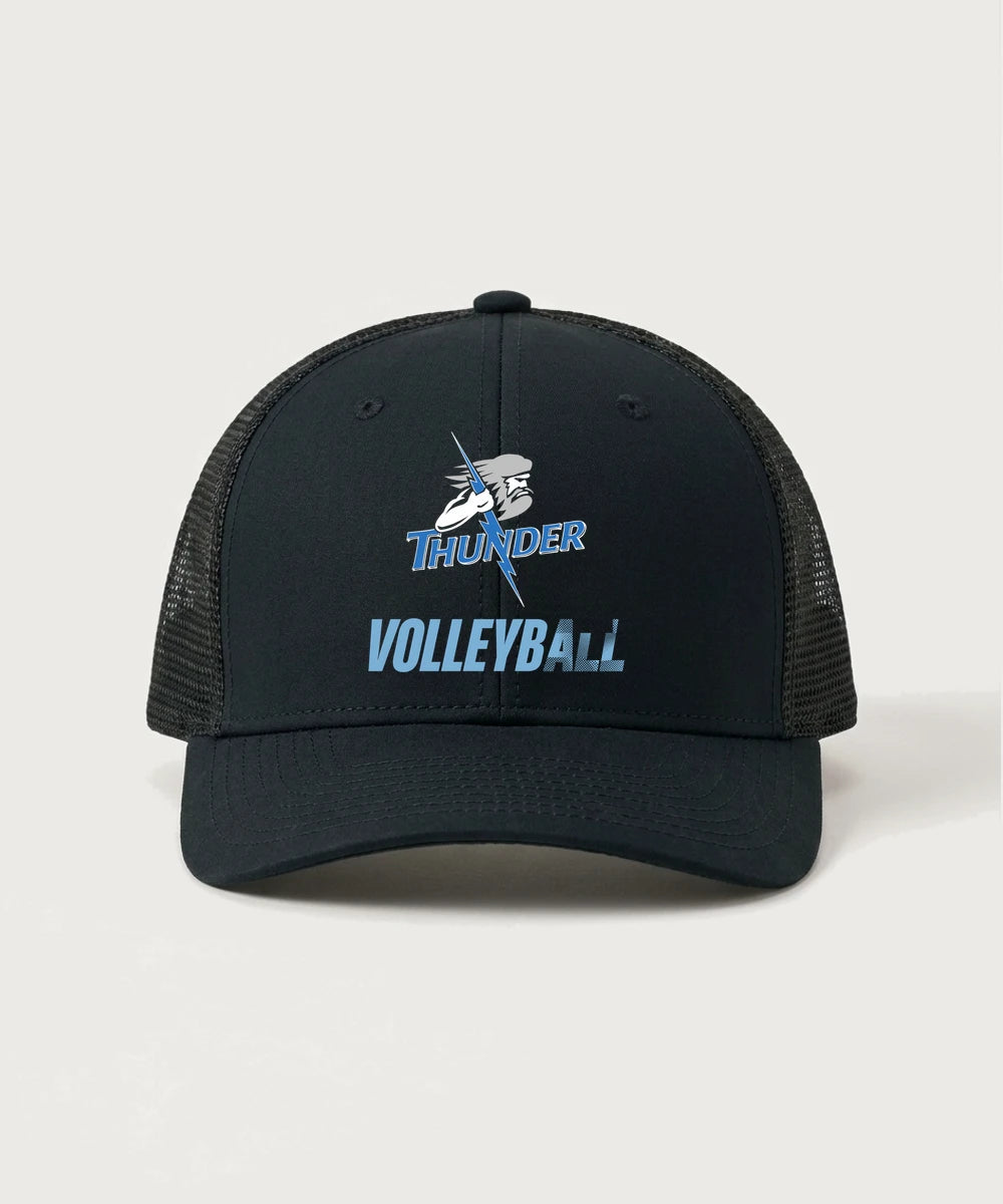 Long Prairie Grey Eagle High School Volleyball (Girls) - Black/ Black Sport-Tek Club Trucker Cap STC46