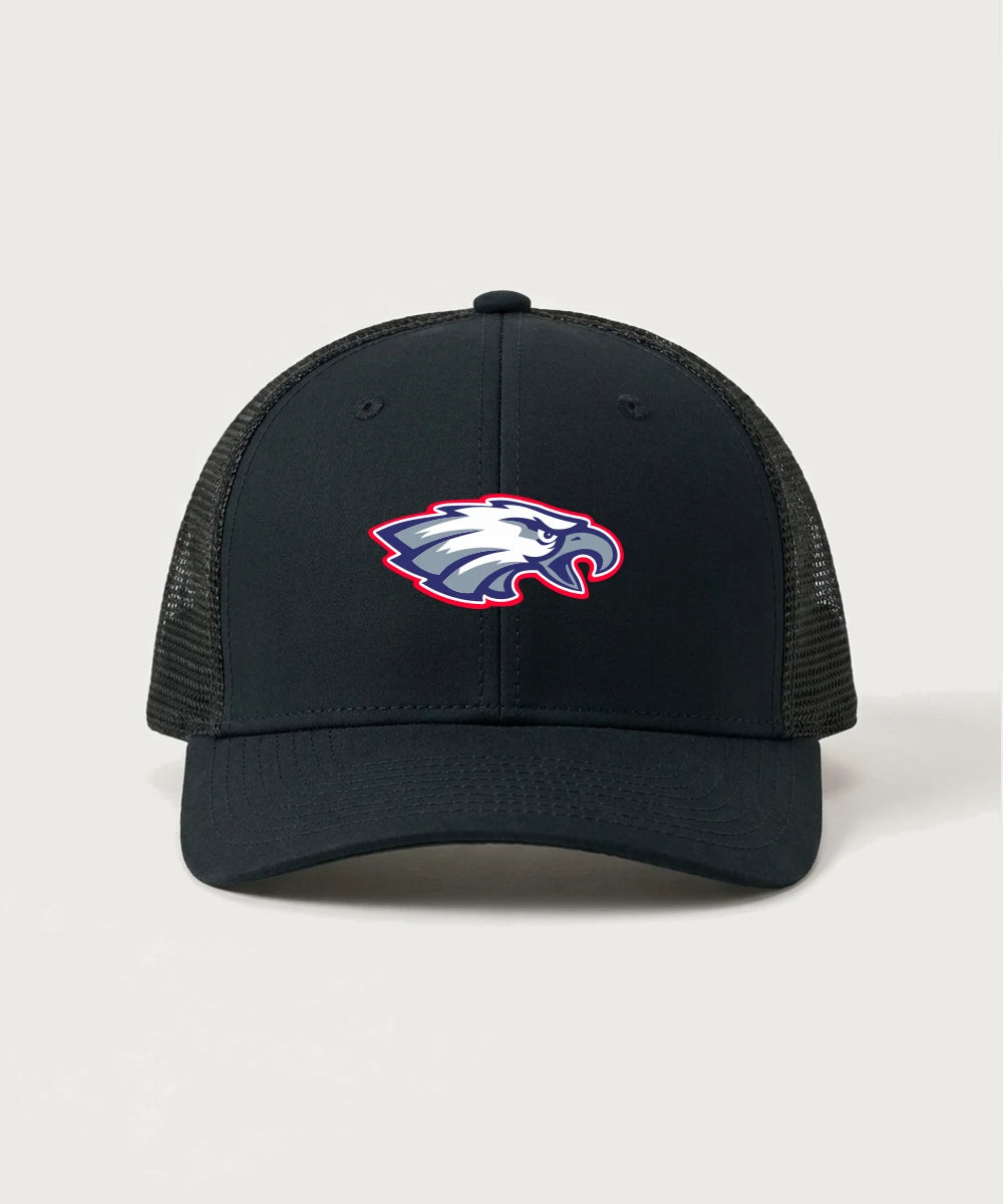 Pequot Lakes High School Football (Boys) - Black/ Black Sport-Tek Club Trucker Cap STC46