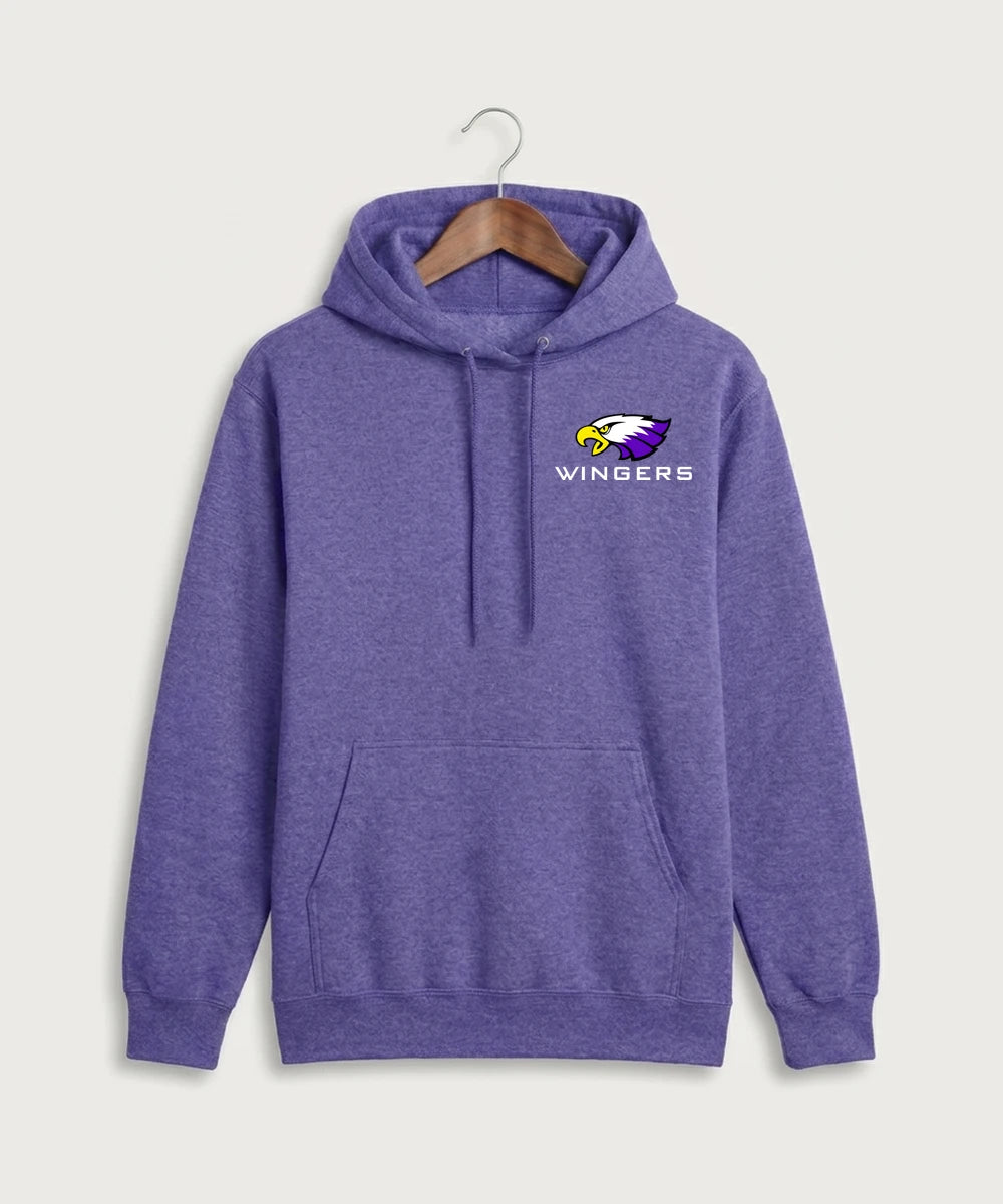Red Wing High School Football - Heather Purple Port & Co Core Fleece Pullover Hooded Sweatshirt. PC78H