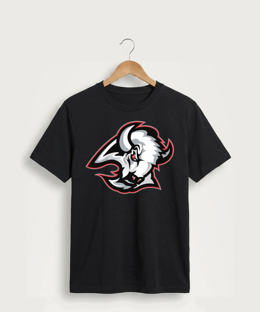 Buffalo High School Football (Boys) - Jet Black Port & Co Core Cotton Tee. PC54