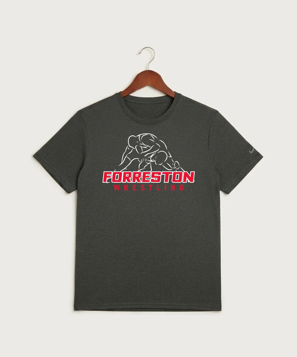 Forreston Wrestling - Dark Smoke Heather Nike Swoosh Sleeve rLegend Tee NKDX8730
