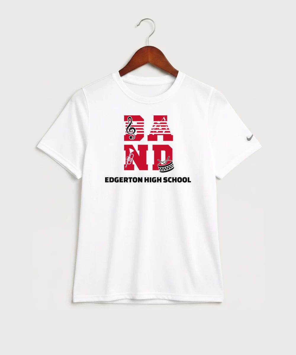 Edgerton High School Band Team Store - White Nike Youth Swoosh Sleeve rLegend Tee NKDX8787