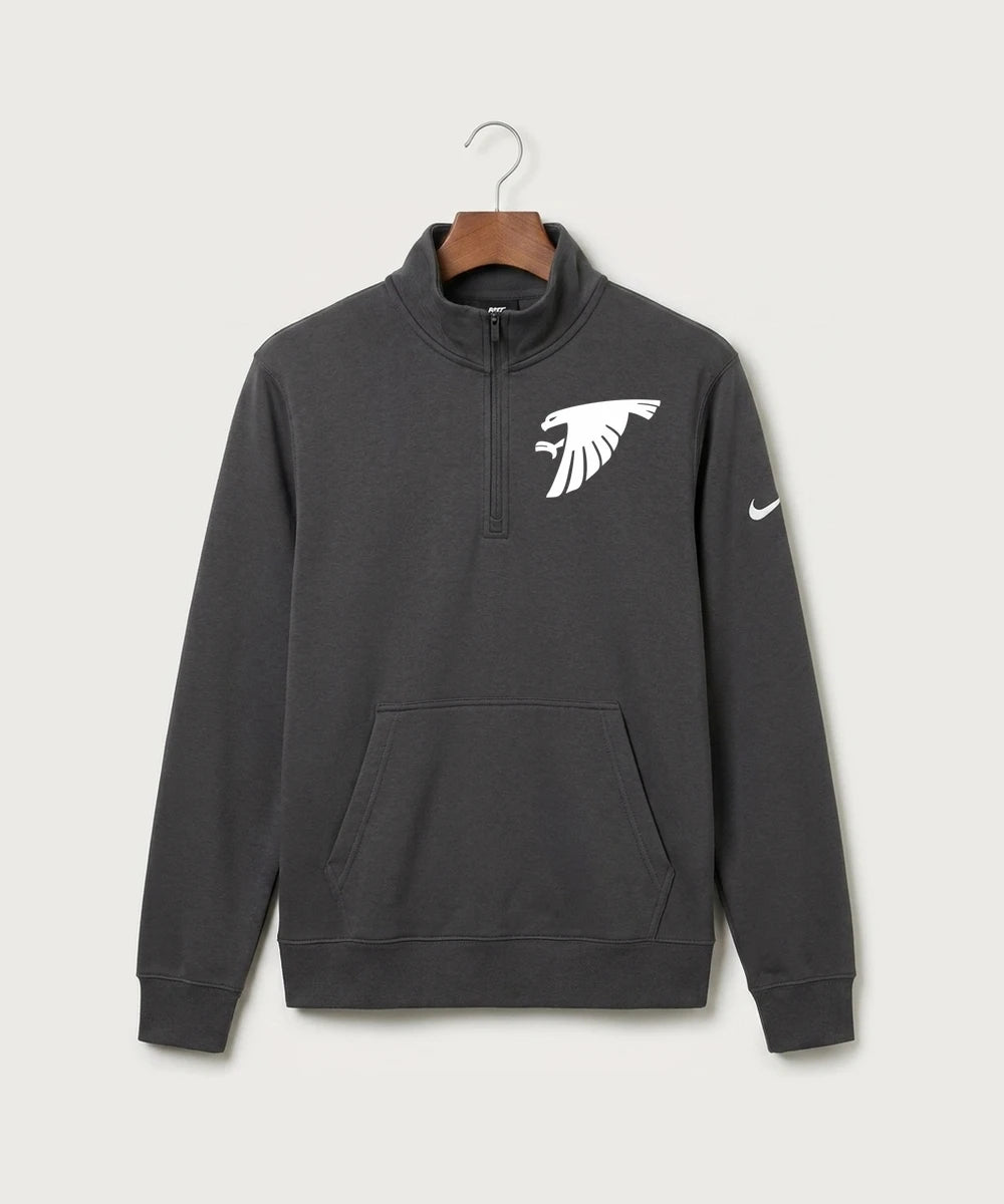 GF E2E Test 03 Girls Basketball - Anthracite Nike Club Fleece Sleeve Swoosh 1/2-Zip NKDX6718