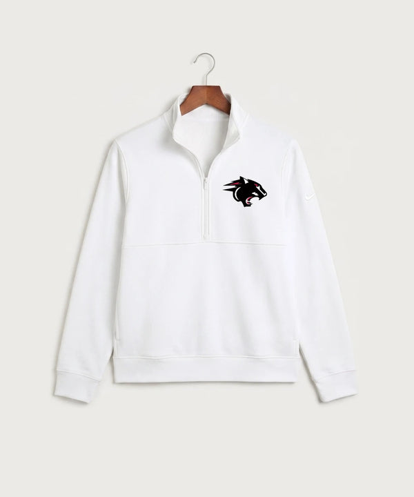 Nrheg Panthers High School Football (Boys) - White Nike Club Fleece Sleeve Swoosh 1/2-Zip NKDX6718