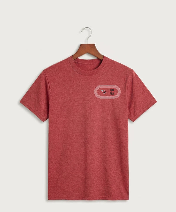 GF E2E Test 02 Track and Field - Heather Red Port & Co Core Cotton Tee. PC54