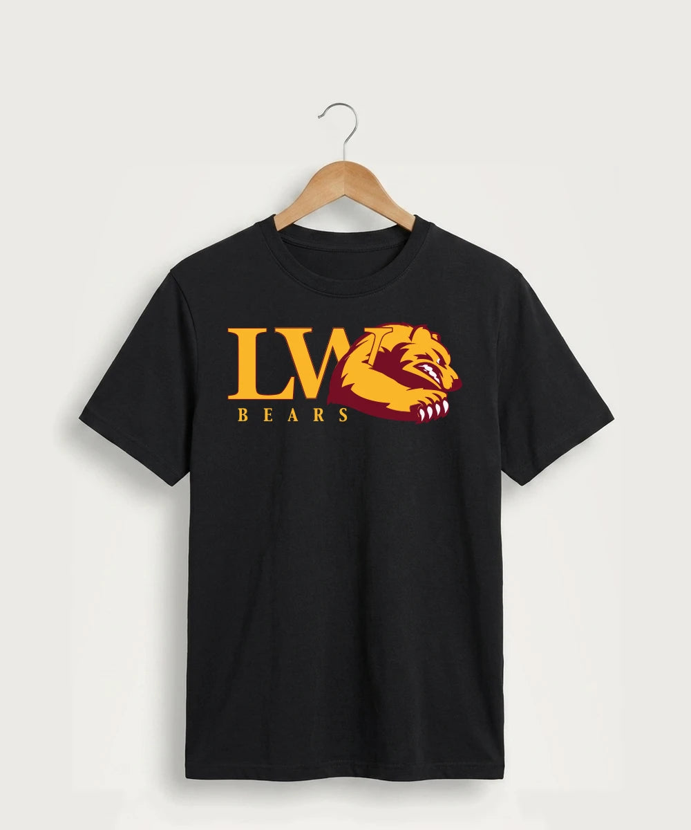 Lake of the Woods High School Football (Boys) - Jet Black Port & Co Core Cotton Tee. PC54