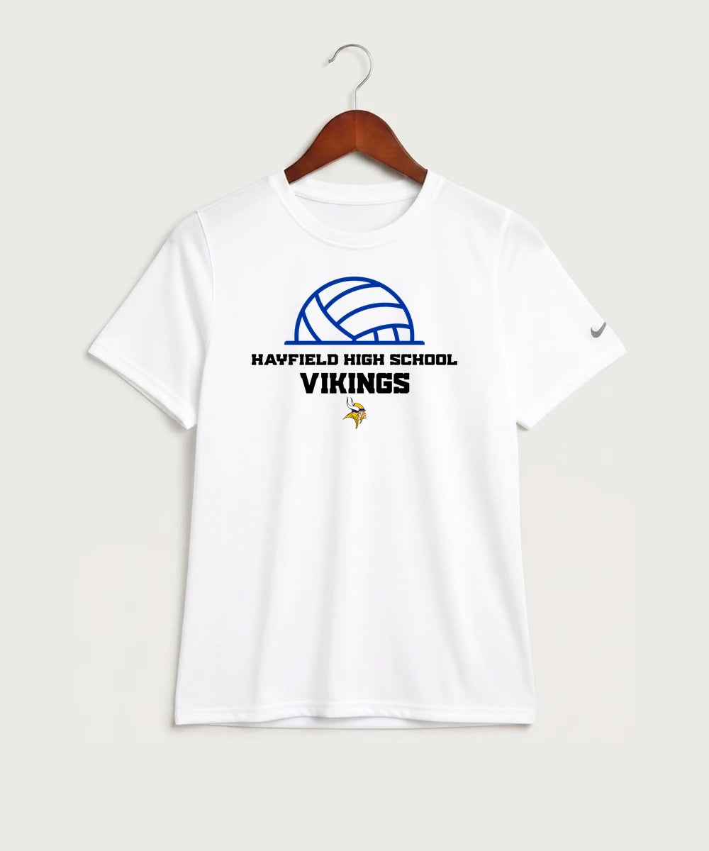 Hayfield High School Volleyball (Girls) - White Nike Youth Swoosh Sleeve rLegend Tee NKDX8787