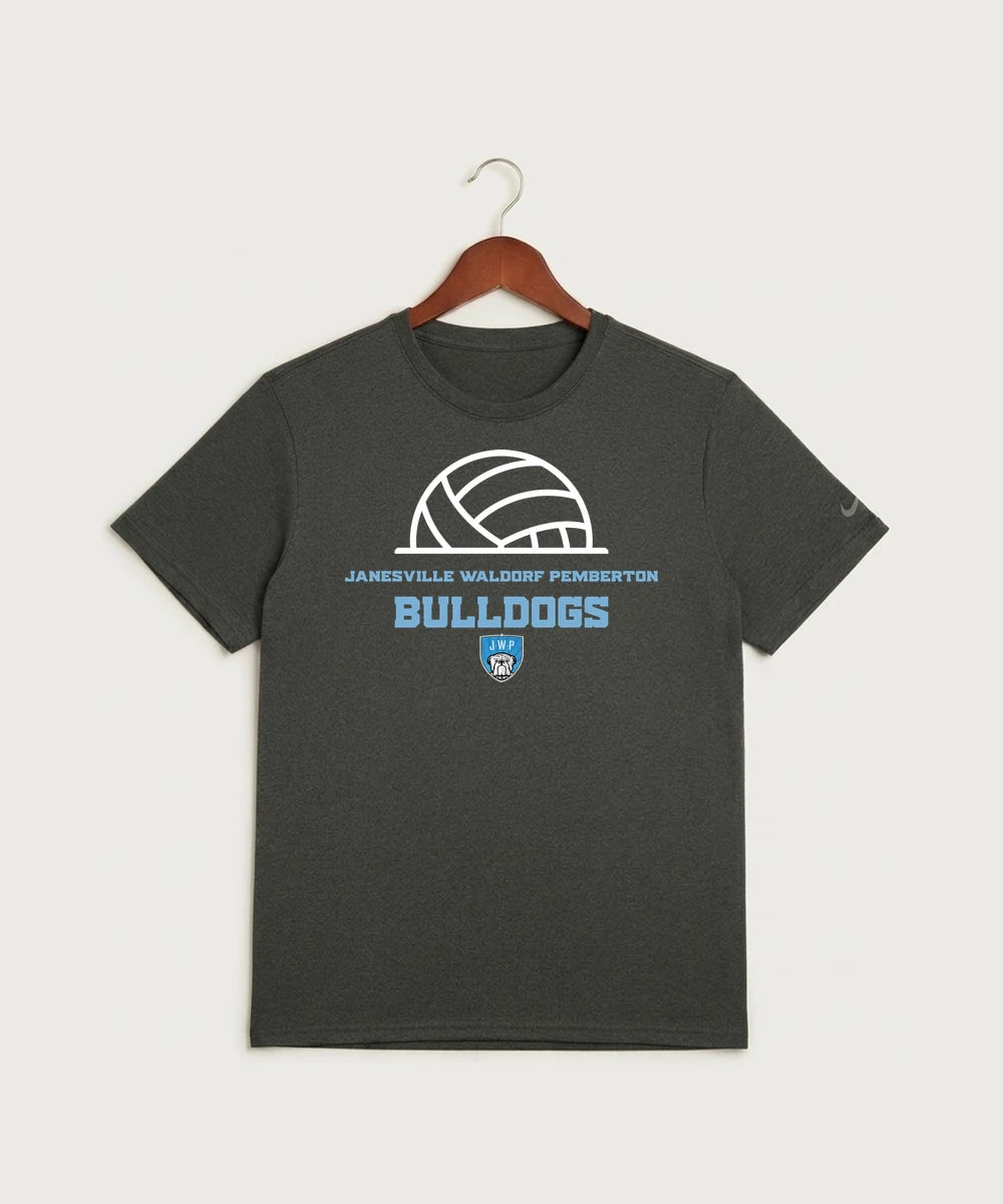 Janesville Waldorf Pemberton Volleyball (Girls) - Dark Smoke Heather Nike Swoosh Sleeve rLegend Tee NKDX8730