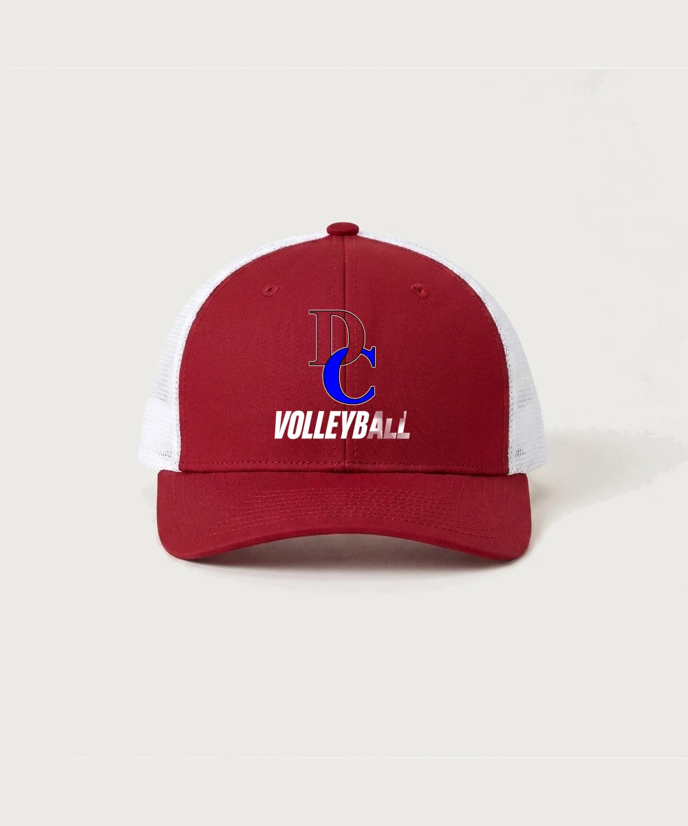 Davenport Central High School Volleyball (Girls) - Deep Red/ White Sport-Tek Club Trucker Cap STC46