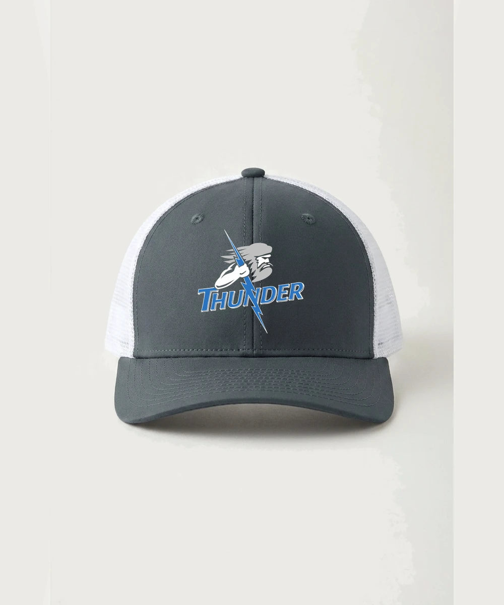 Long Prairie Grey Eagle High School Football (Boys) - Iron Grey/ White Sport-Tek Club Trucker Cap STC46