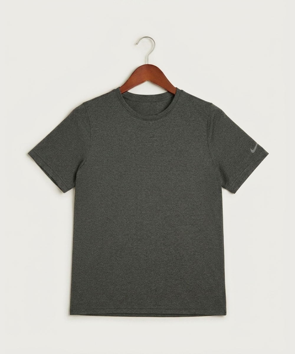 Wisconsin Hanger Test - Dark Smoke Heather Nike Youth Swoosh Sleeve rLegend Tee NKDX8787
