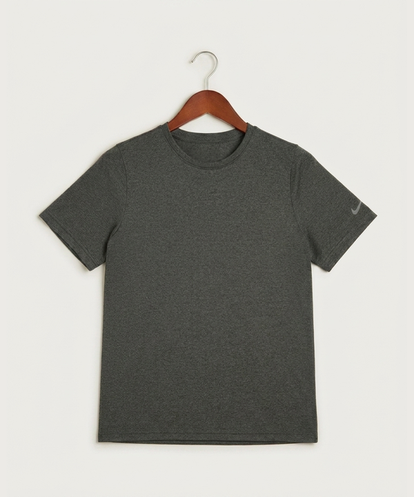 Wisconsin Hanger Test - Dark Smoke Heather Nike Youth Swoosh Sleeve rLegend Tee NKDX8787