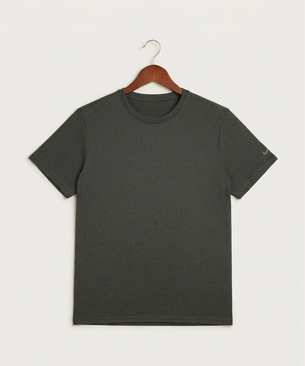 Wisconsin Hanger Test - Dark Smoke Heather Nike Swoosh Sleeve rLegend Tee NKDX8730