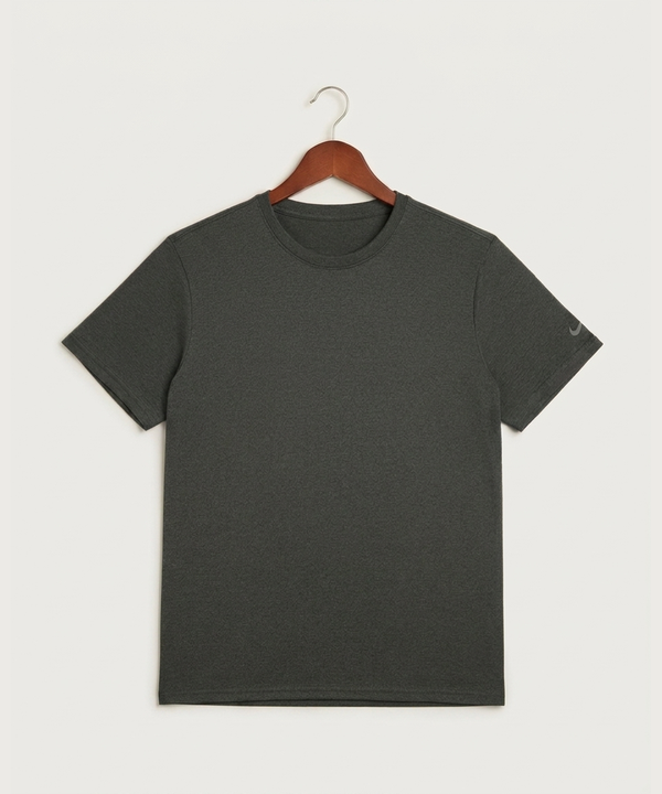 Wisconsin Hanger Test - Dark Smoke Heather Nike Swoosh Sleeve rLegend Tee NKDX8730