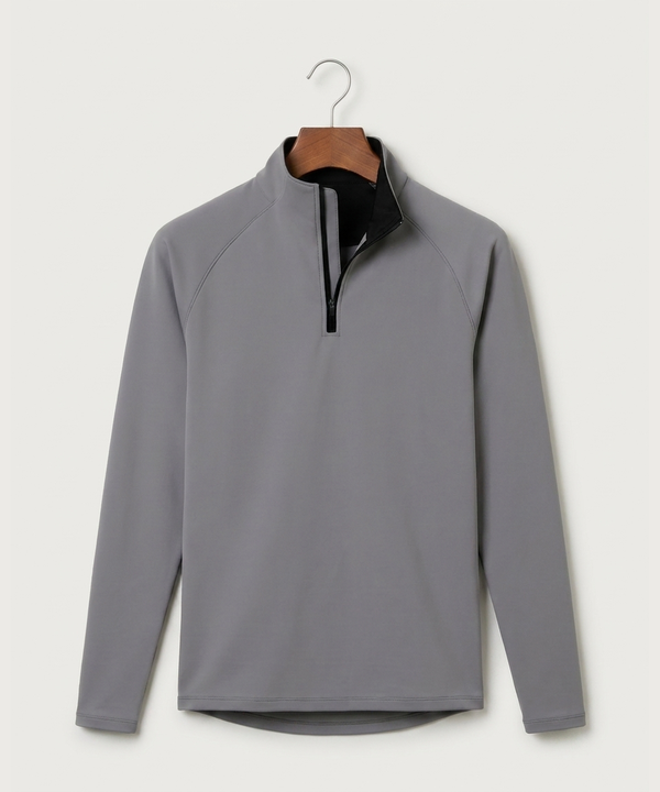 Wisconsin Hanger Test - Gray Quarter Zip - Left Chest