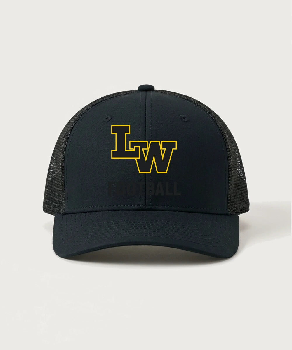 Le-Win Football - Black/ Black Sport-Tek Club Trucker Cap STC46