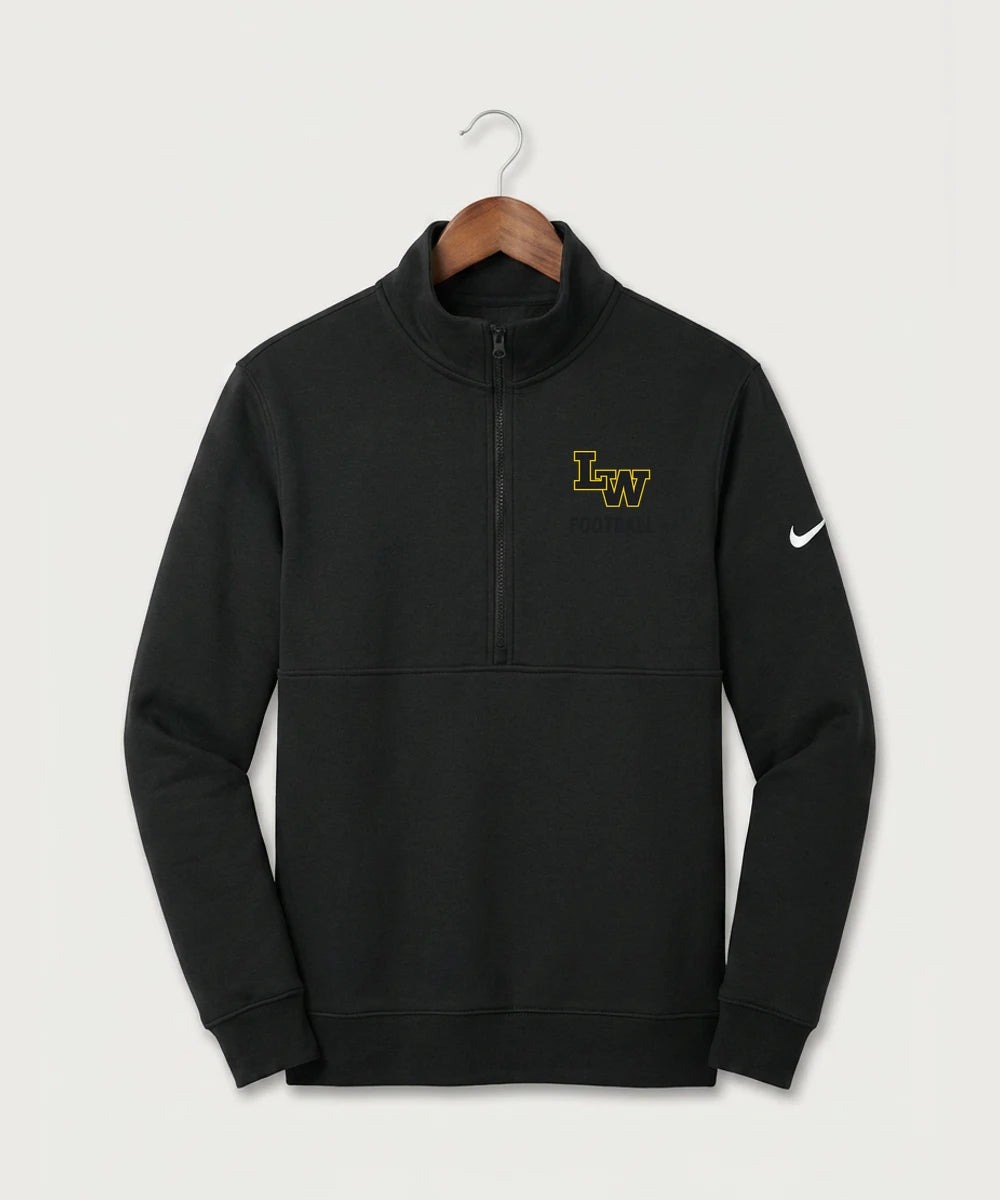 Le-Win Football - Black Nike Club Fleece Sleeve Swoosh 1/2-Zip NKDX6718