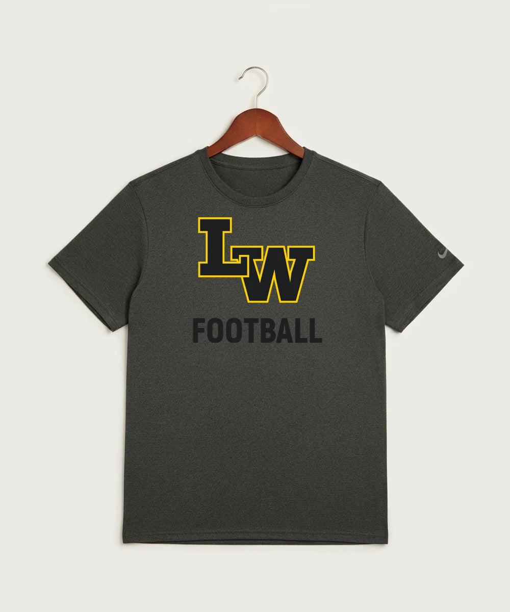 Le-Win Football - Dark Smoke Heather Nike Swoosh Sleeve rLegend Tee NKDX8730