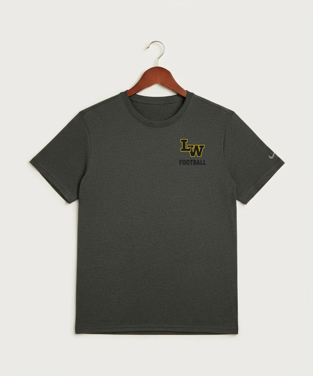 Le-Win Football - Dark Smoke Heather Nike Swoosh Sleeve rLegend Tee NKDX8730