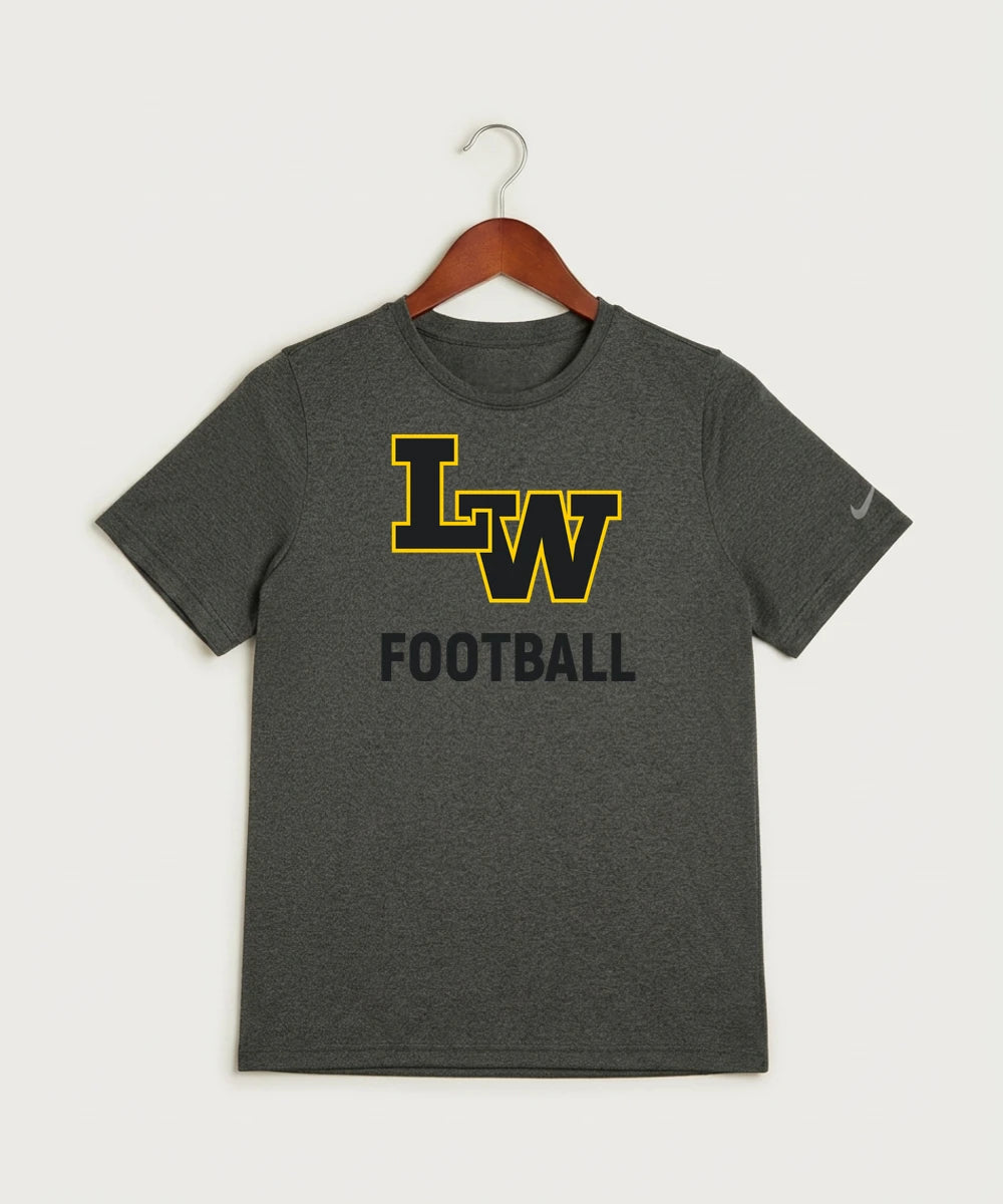 Le-Win Football - Dark Smoke Heather Nike Youth Swoosh Sleeve rLegend Tee NKDX8787