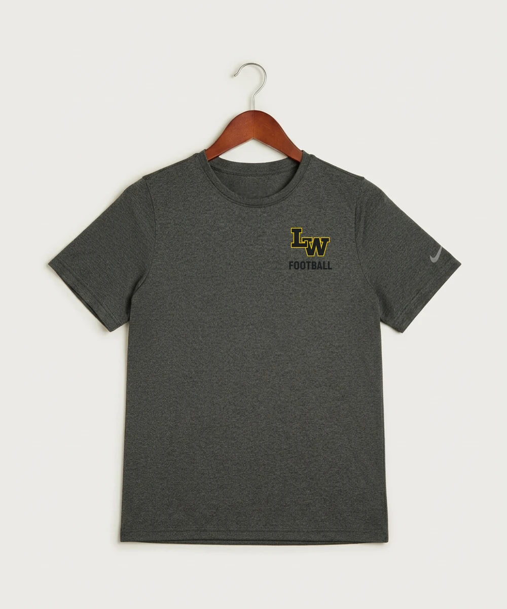Le-Win Football - Dark Smoke Heather Nike Youth Swoosh Sleeve rLegend Tee NKDX8787