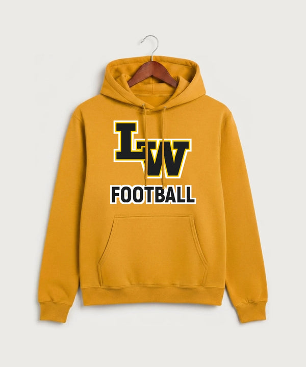 Le-Win Football - Gold Port & Co Core Fleece Pullover Hooded Sweatshirt. PC78H