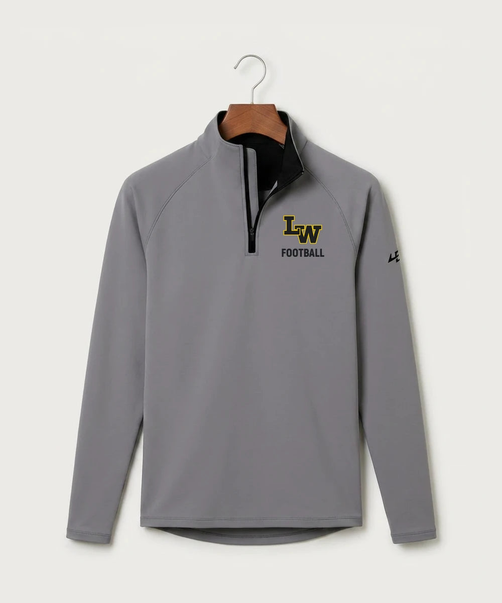 Le-Win Football - Gray Quarter Zip - Left Chest