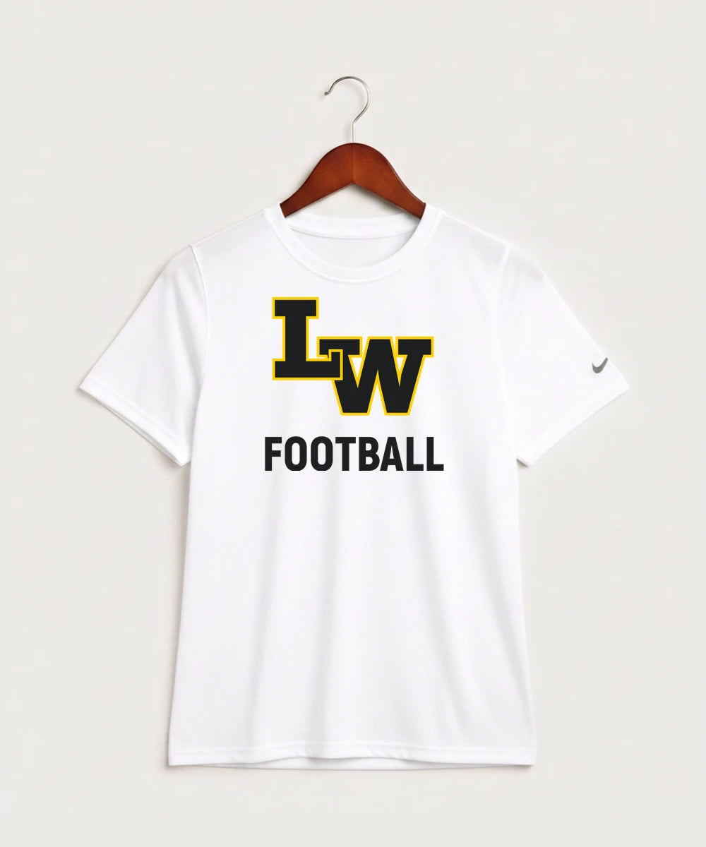 Le-Win Football - White Nike Youth Swoosh Sleeve rLegend Tee NKDX8787