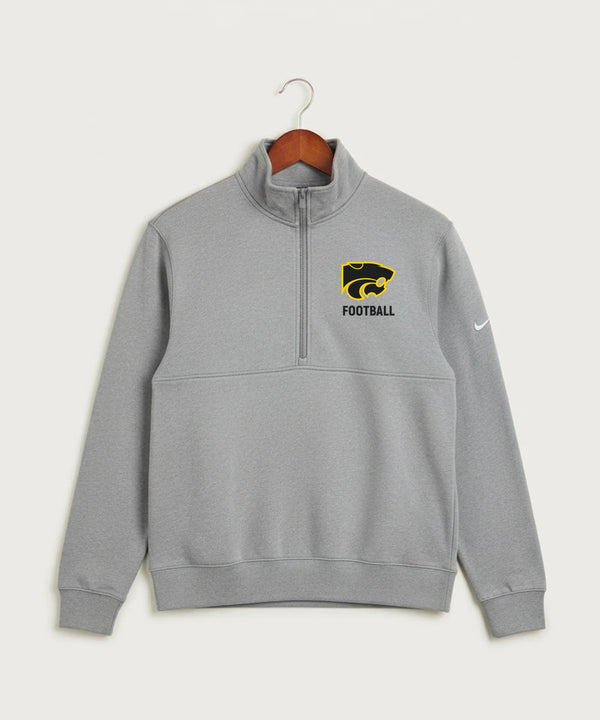 Le-Win Football - Dark Grey Heather Nike Club Fleece Sleeve Swoosh 1/2-Zip NKDX6718