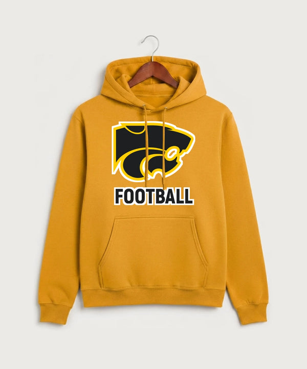 Le-Win Football - Gold Port & Co Core Fleece Pullover Hooded Sweatshirt. PC78H