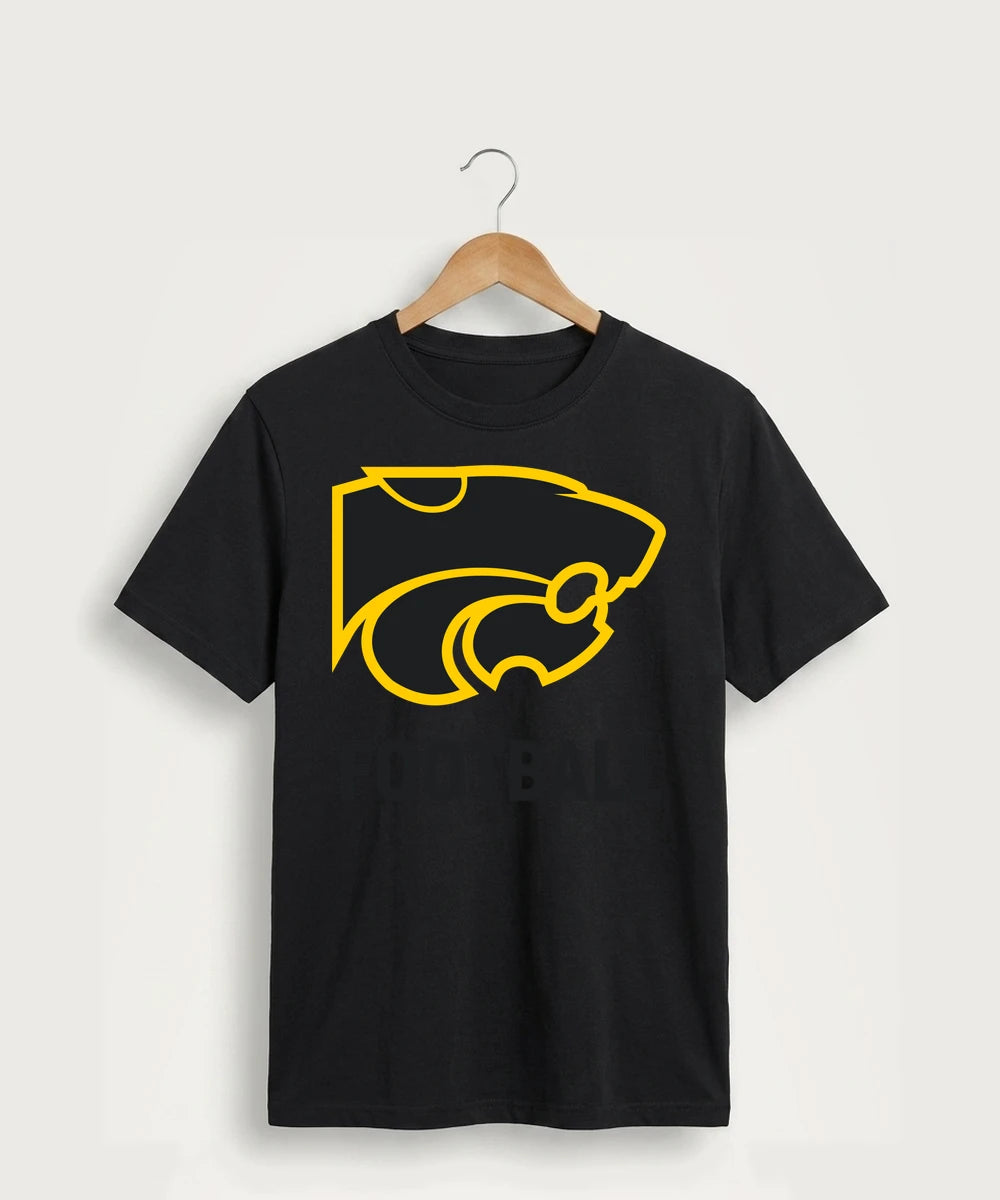 Le-Win Football - Jet Black Port & Co Core Cotton Tee. PC54