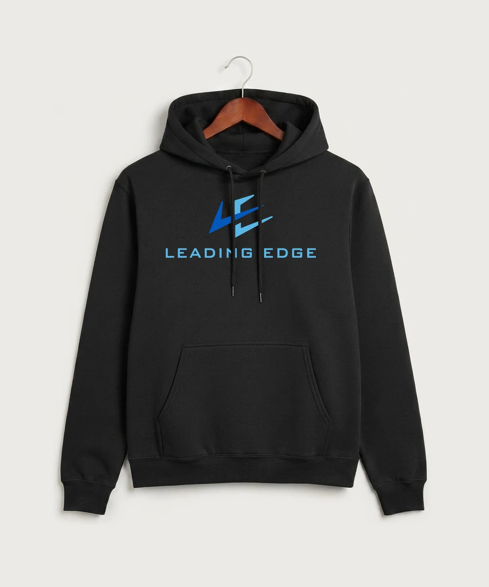 Leading Edge Team Store - Jet Black Port & Co Core Fleece Pullover Hooded Sweatshirt. PC78H