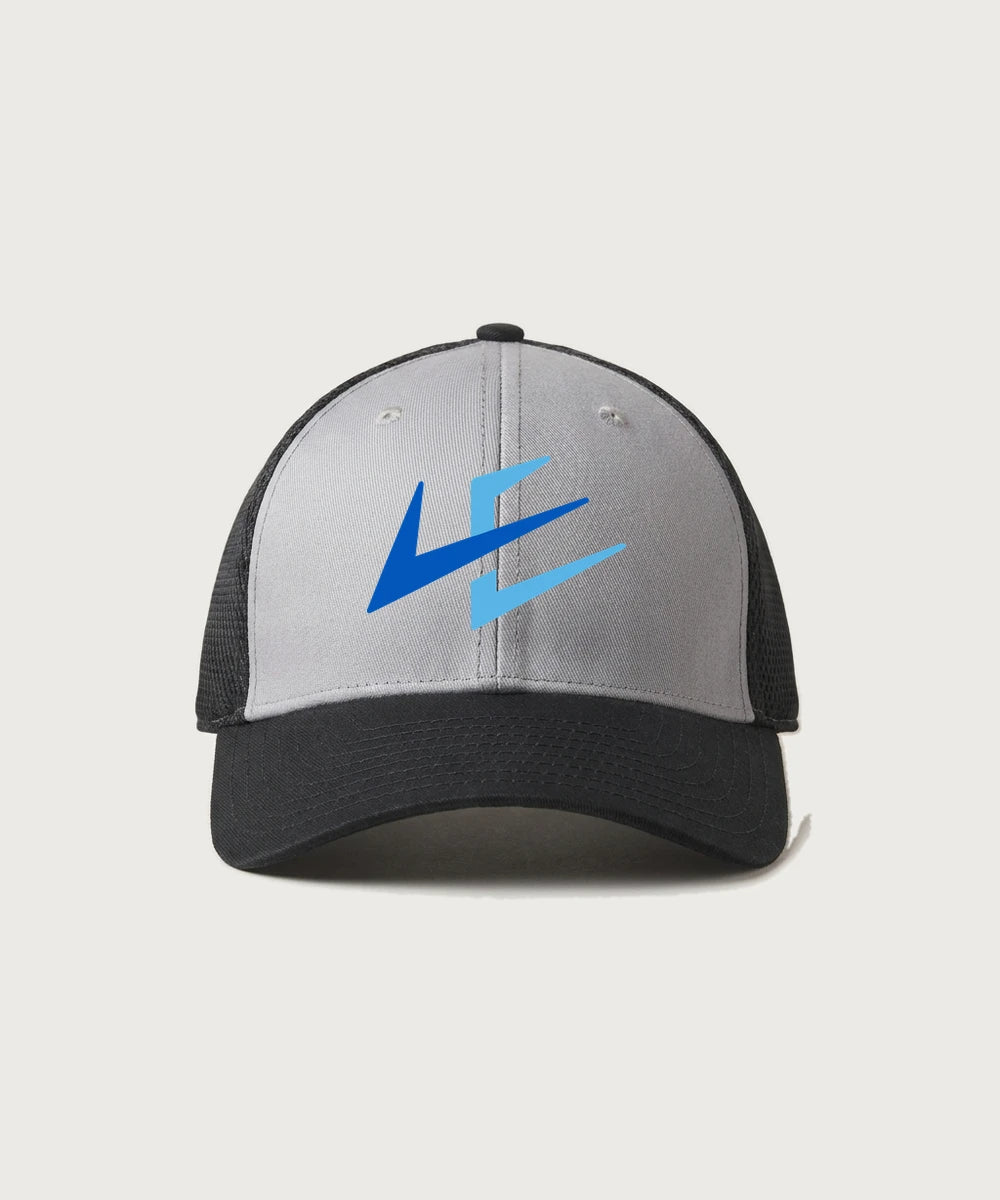 Leading Edge Team Store - Grey/ Black New Era - Stretch Mesh Cap. NE1020