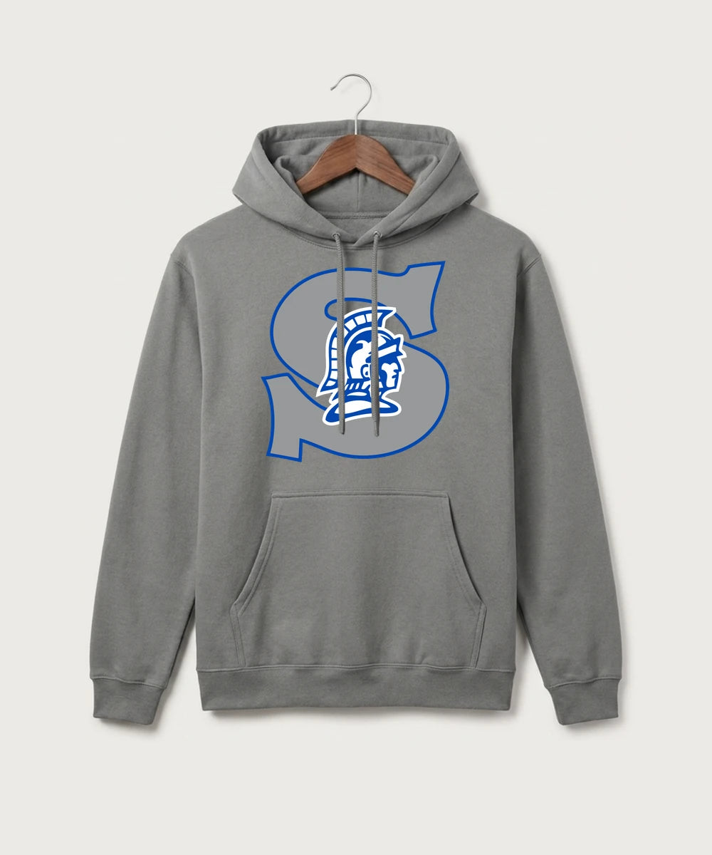 Southwest Football - Medium Grey Port & Co Core Fleece Pullover Hooded Sweatshirt. PC78H