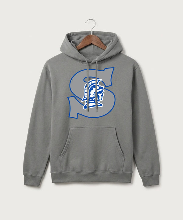 Southwest Football - Medium Grey Port & Co Core Fleece Pullover Hooded Sweatshirt. PC78H
