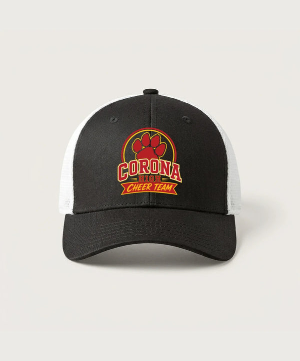 Corona Senior High School Cheer - Black/ White New Era - Stretch Mesh Cap. NE1020