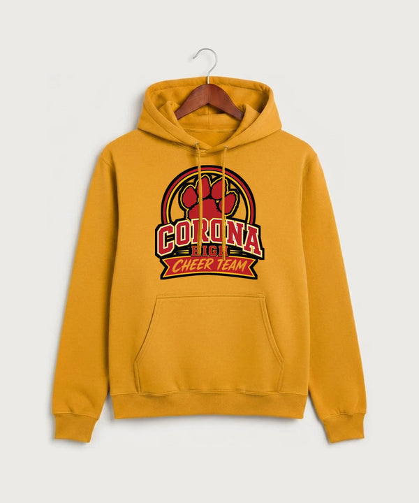 Corona Senior High School Cheer - Gold Port & Co Core Fleece Pullover Hooded Sweatshirt. PC78H