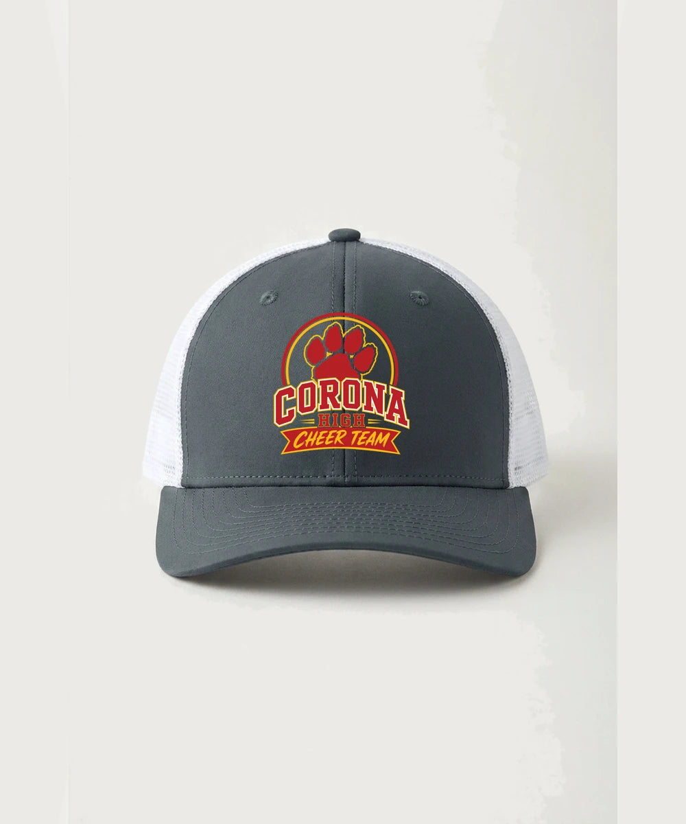 Corona Senior High School Cheer - Iron Grey/ White Sport-Tek Club Trucker Cap STC46
