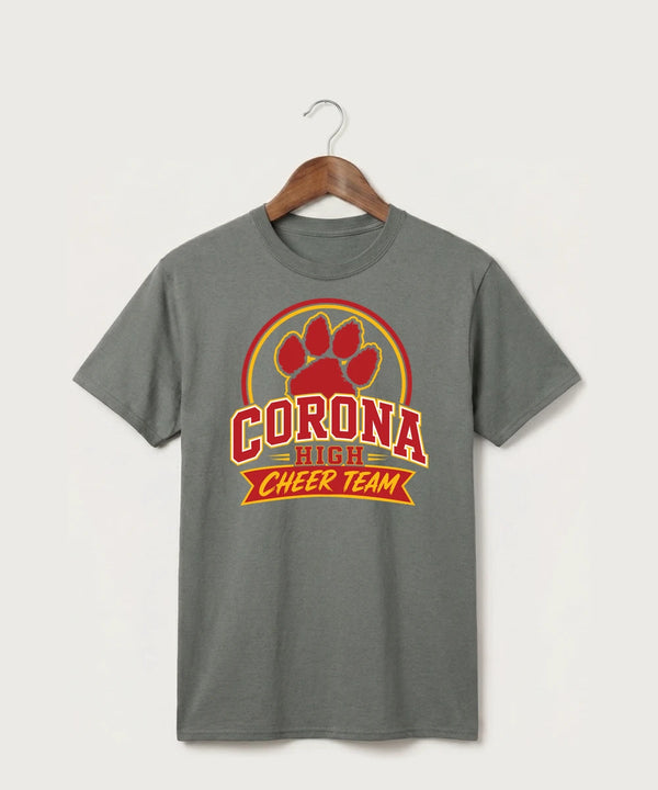 Corona Senior High School Cheer - Medium Grey Port & Co Core Cotton Tee. PC54