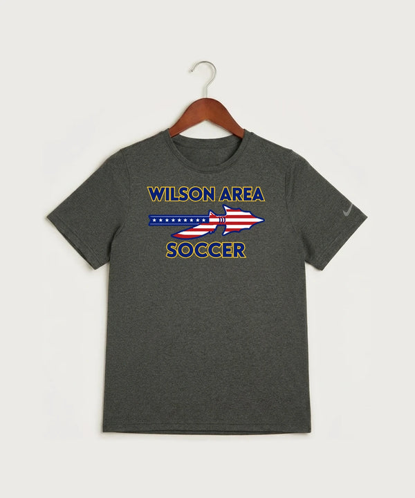 Wilson Area School Soccer Soccer - Dark Smoke Heather Nike Youth Swoosh Sleeve rLegend Tee NKDX8787