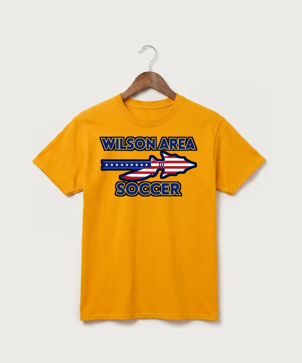 Wilson Area School Soccer Soccer - Gold Port & Co Core Cotton Tee. PC54