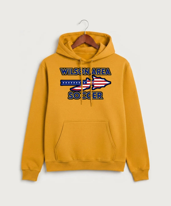 Wilson Area School Soccer Soccer - Gold Port & Co Core Fleece Pullover Hooded Sweatshirt. PC78H