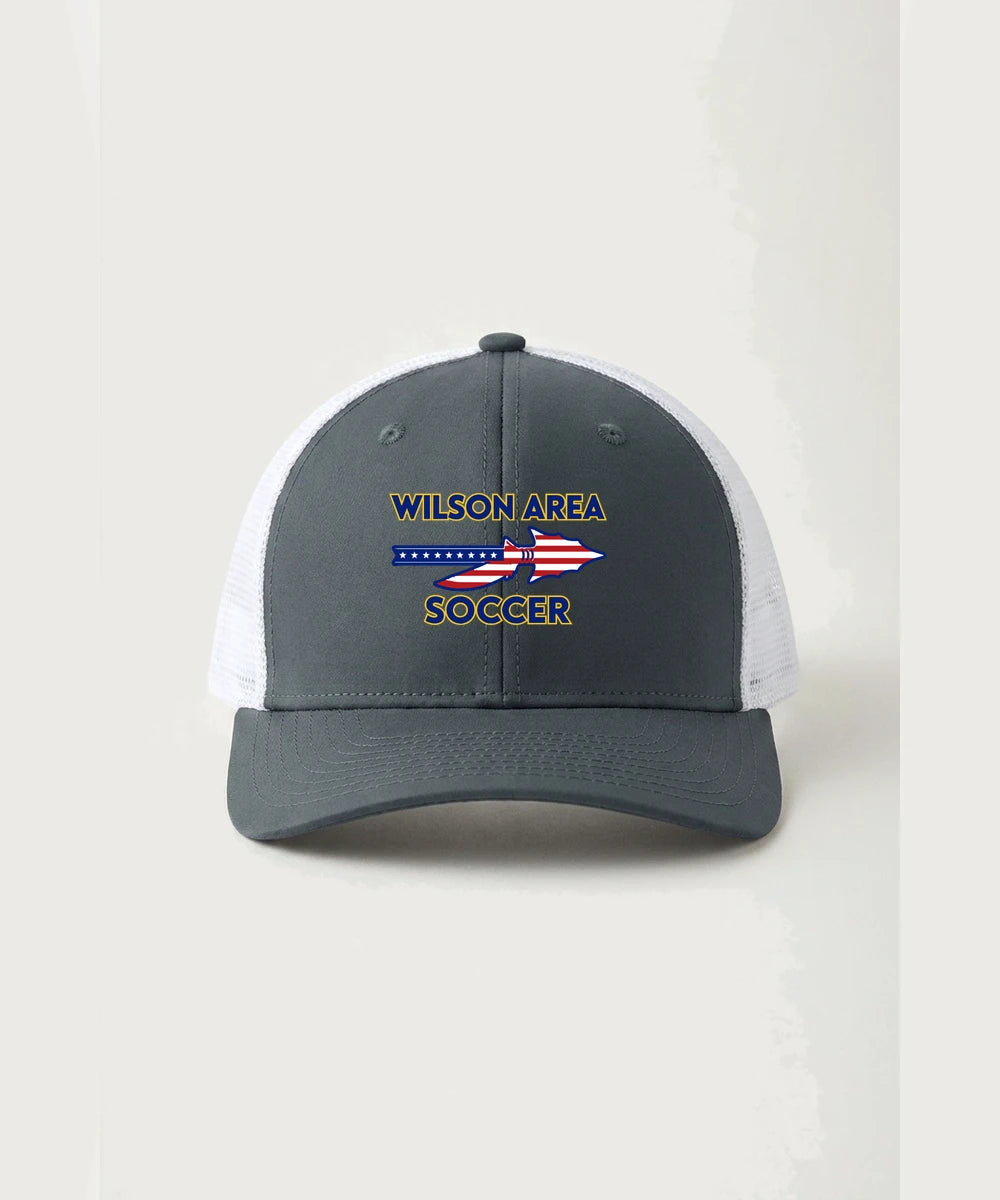 Wilson Area School Soccer Soccer - Iron Grey/ White Sport-Tek Club Trucker Cap STC46