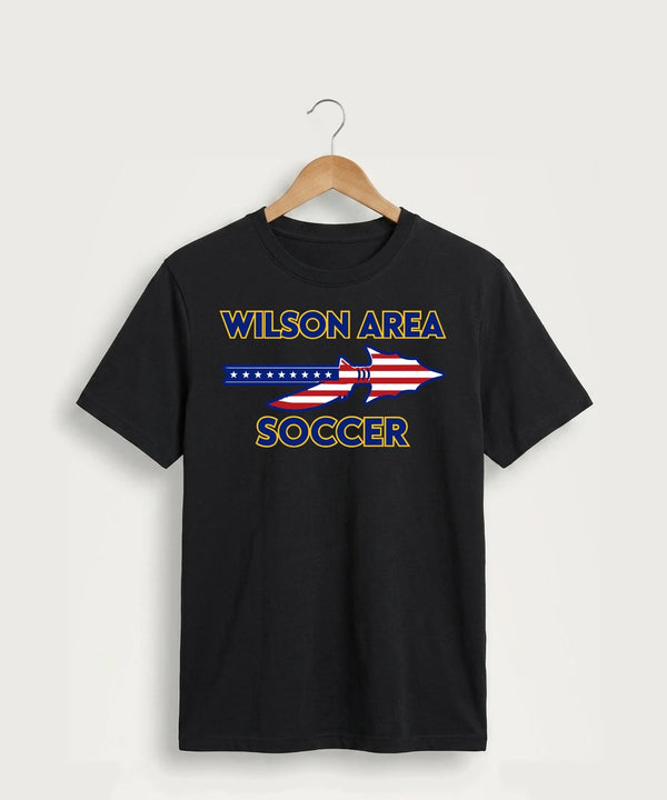 Wilson Area School Soccer Soccer - Jet Black Port & Co Core Cotton Tee. PC54